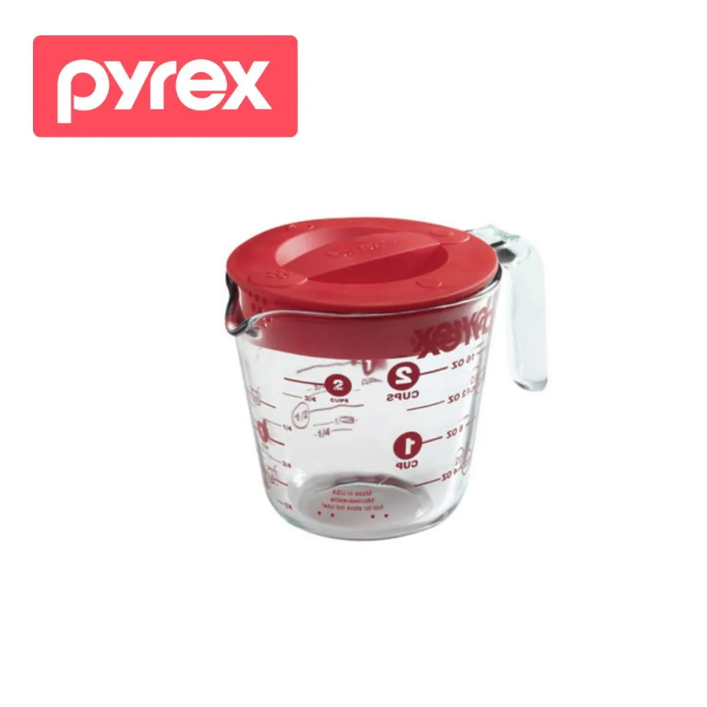 Jarra Medidora Pyrex Basic 500ml Con Tapa Silicona