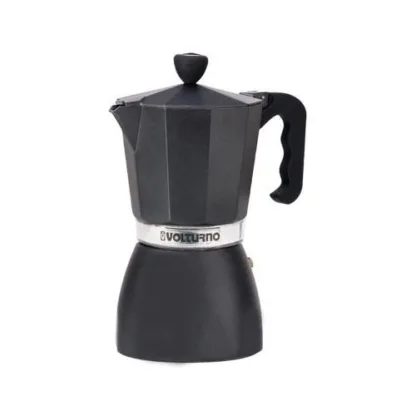 Cafetera Volturno Italiana Moka Express 6 Pocillos Negra