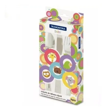 Cubiertos Tramontina Baby Bebe Niños Acero Inox 3 Piezas - Image 2