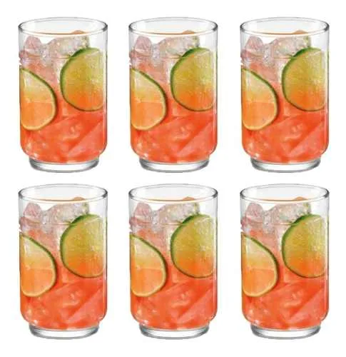 6 Vasos Alegro Cristar Vidrio Altos Sueltos