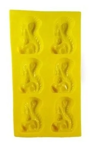 Molde Muffin X6 Silicona Cupcake Forma Ardilla Amarillo