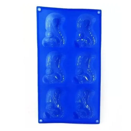 Molde Azul Silicona X6 Formas Ardilla Infanti