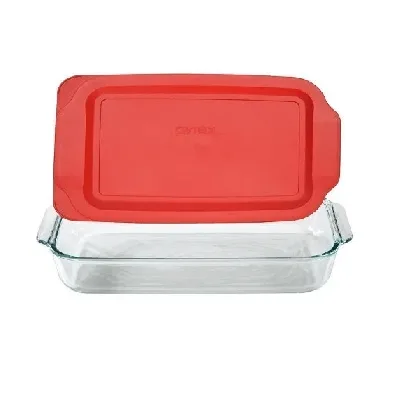 Fuente Asadera Pyrex Basic 33cm Tapa Roja
