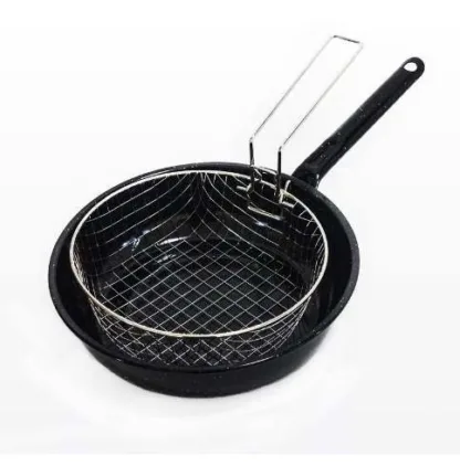Conjunto Freidor Enlozado Sarten 24cm + Canasto Freidora