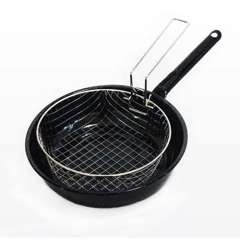 Conjunto Freidor Enlozado Sarten 24cm + Canasto Freidora