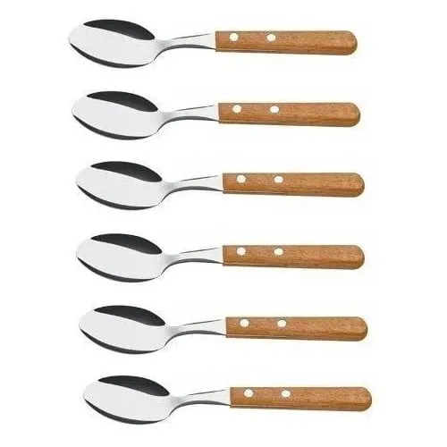 6 Cucharas Mesa Acero Dynamic Tramontina Madera Sueltos