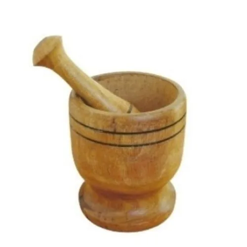 Mortero  Madera  rustico Con Pison 17cm