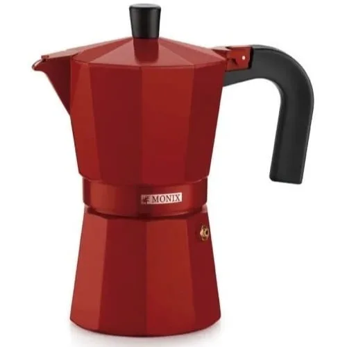 Cafetera Monix 6 Pocillos Fresa Tipo Moka Italiana Express