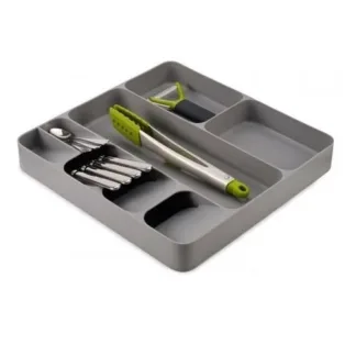 Cubiertero Smart Organizador De Cubiertos Gris Large