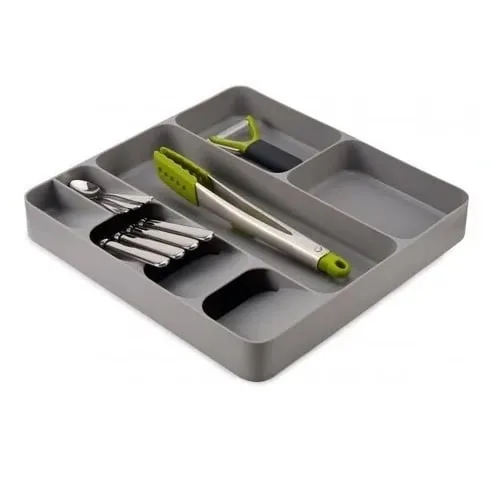 Cubiertero Smart Organizador De Cubiertos Gris Large