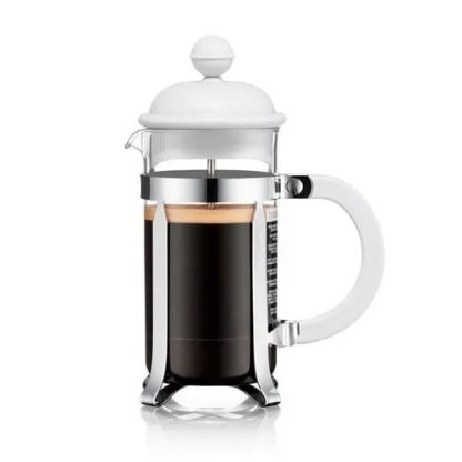 Cafetera Bodum Caffettiera 3 Pocillos Original Embolo Blanca