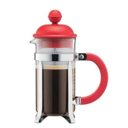 Cafetera Bodum Caffettiera 3 Pocillos Original Embolo Roja