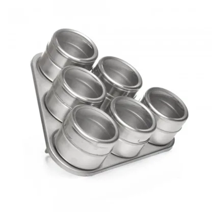 Especieros Acero Inox Imantado Con Base 6 Piezas