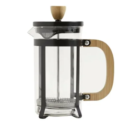 Cafetera Con Embolo Negra Y Bamboo 800ml Mish