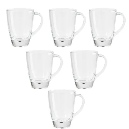 6 Jarros Tazas Mug Pergamino 312ml Cristar Vidrio Sueltos
