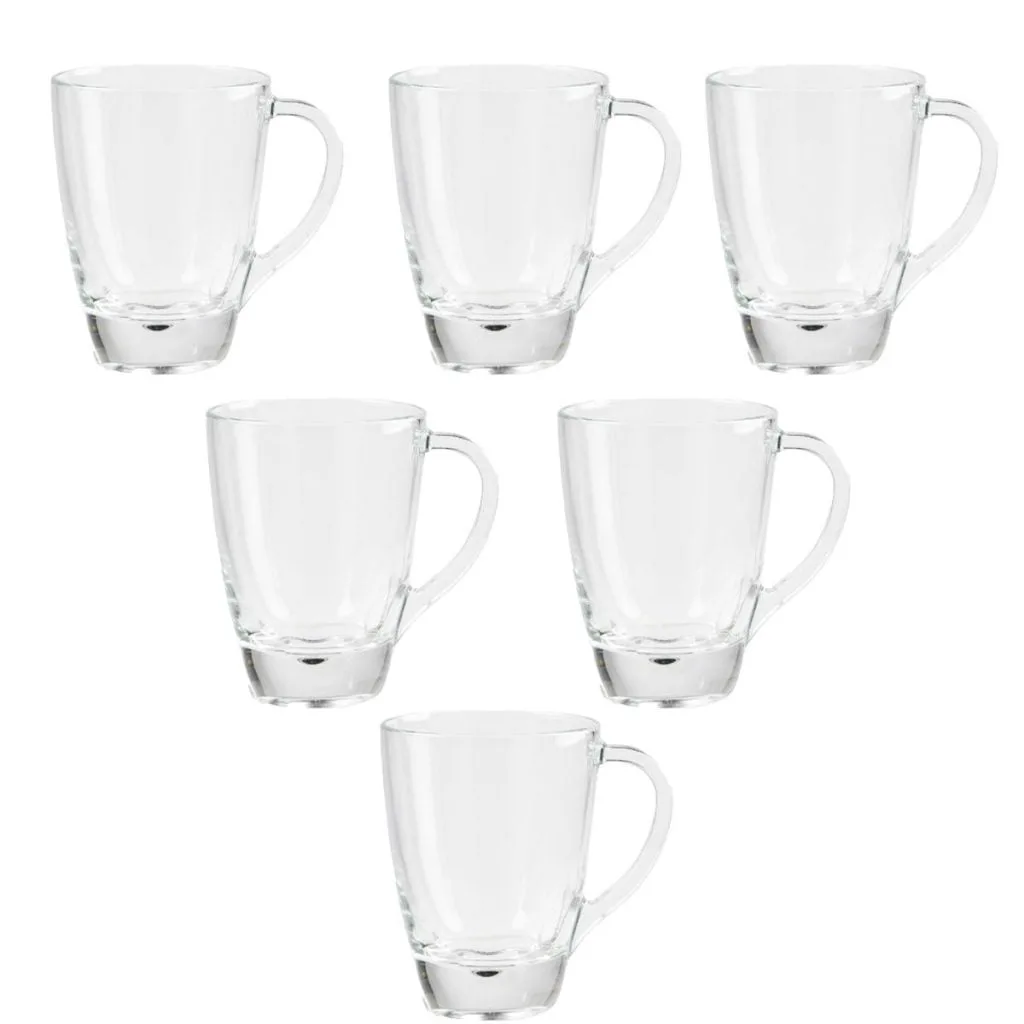 6 Jarros Tazas Mug Pergamino 312ml Cristar Vidrio Sueltos