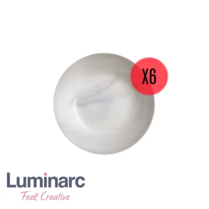 6 Platos Hondos Marbre Luminarc 20 Cm