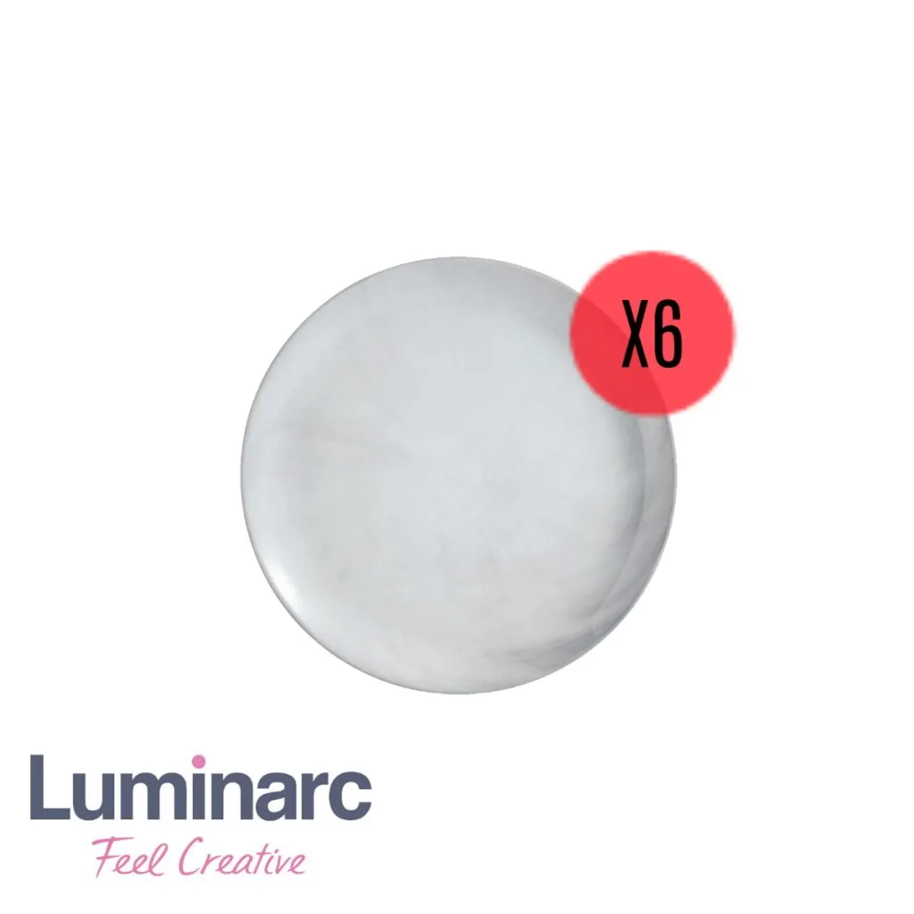 6 Platos Postre Marbre Luminarc 19 Cm