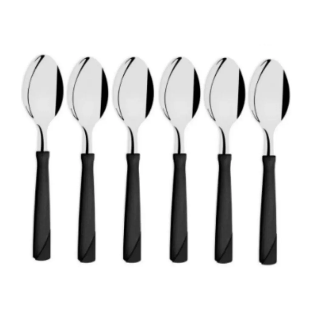 6 Cucharitas de Té New Kolor Tramontina Original Negro
