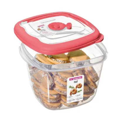 Contenedor Hermético Cuadrado Alto Med. 1600ml San Remo - Rosa