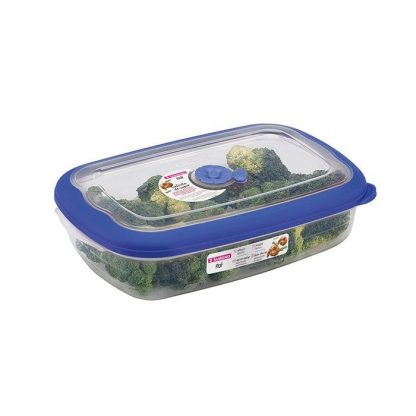 Contenedor Hermético Rectangular Bajo Grande 2400ml San Remo - Azul