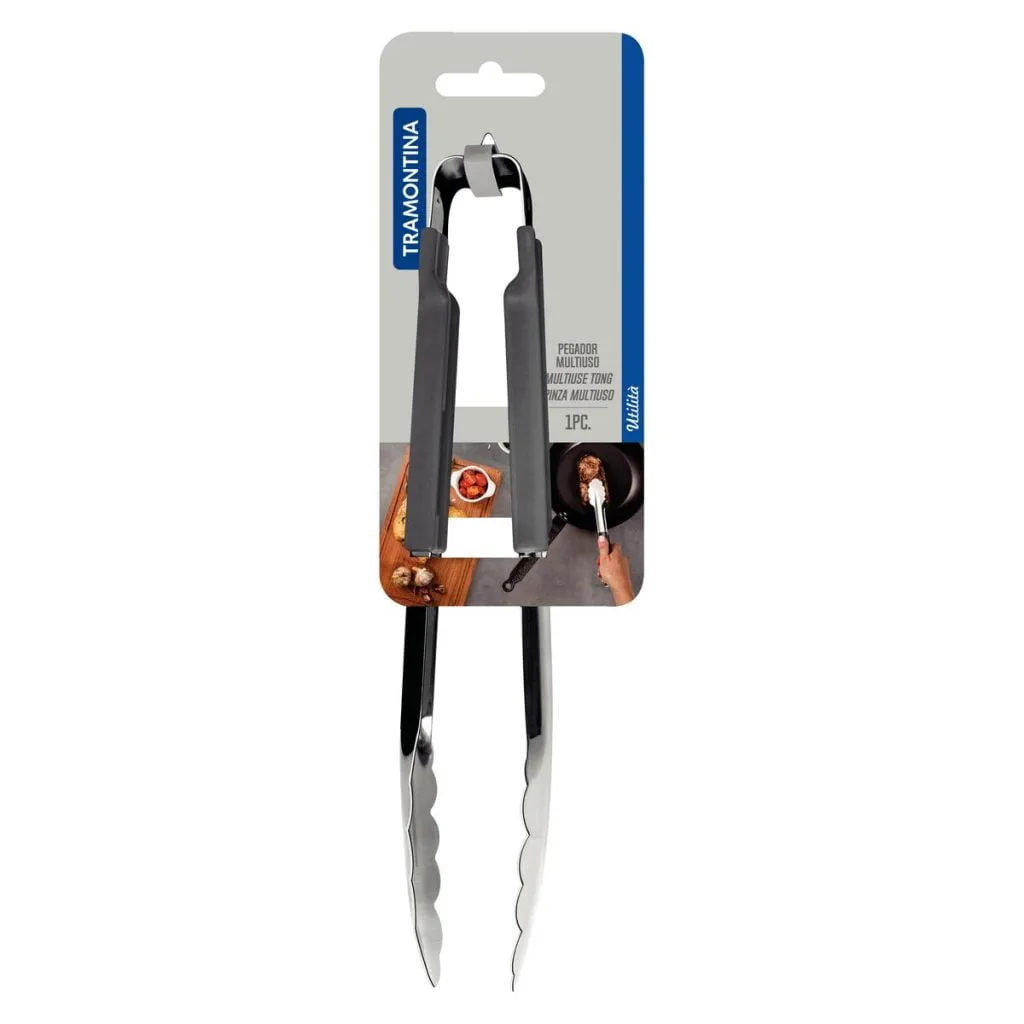 Pinza Acero Inoxidable Nylon Utilita Tramontina 24cm - Gris
