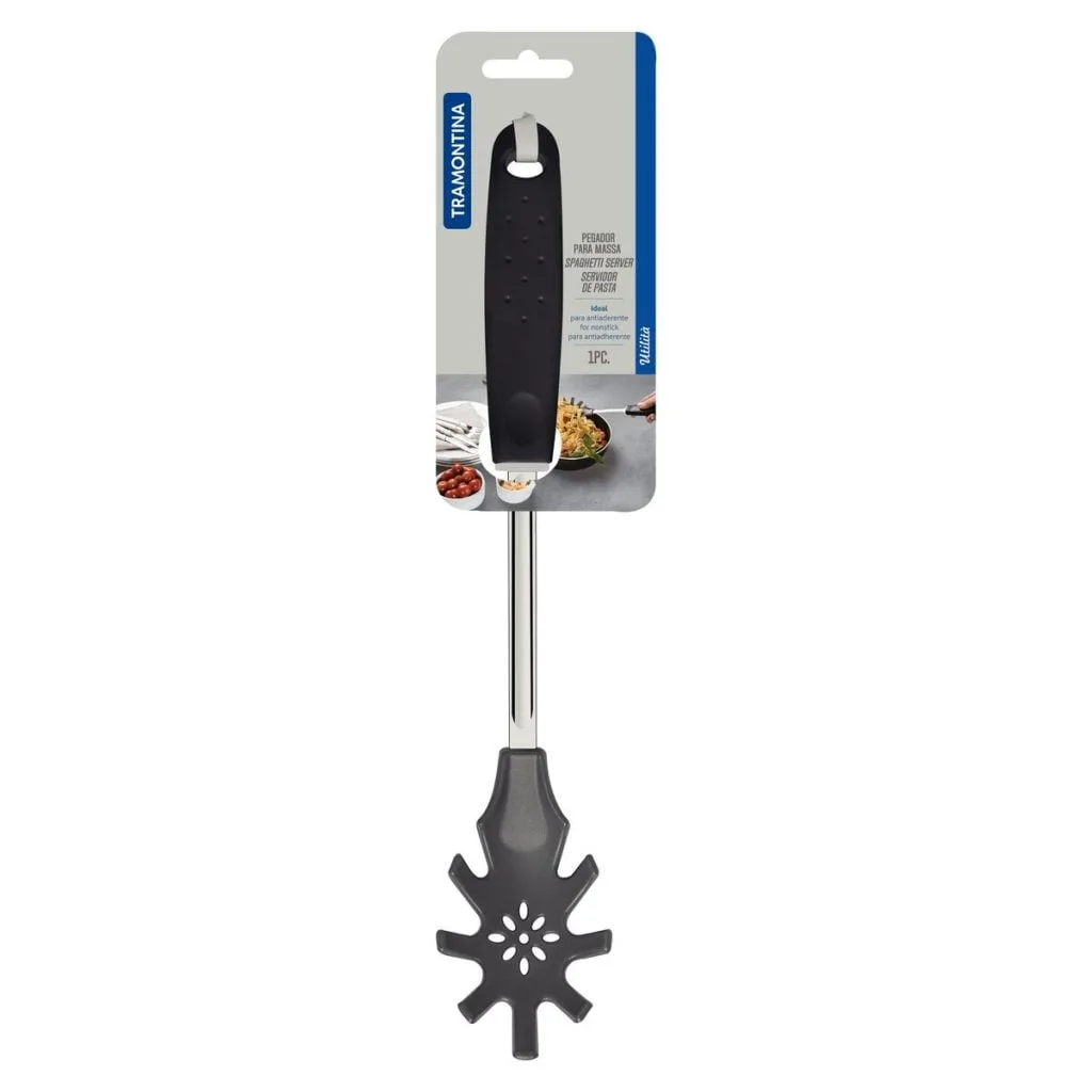 Cuchara Para Fideos Acero y Nylon Utilita Tramontina