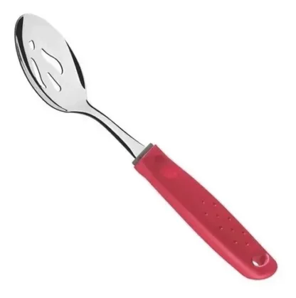 Cuchara para Ensalada Acero Inoxidable Utilita Tramontina - Rojo