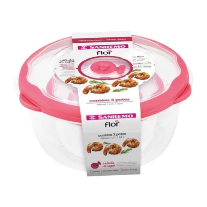 Contenedor Hermético Redondo Gr. 3200ml San Remo - Rosa