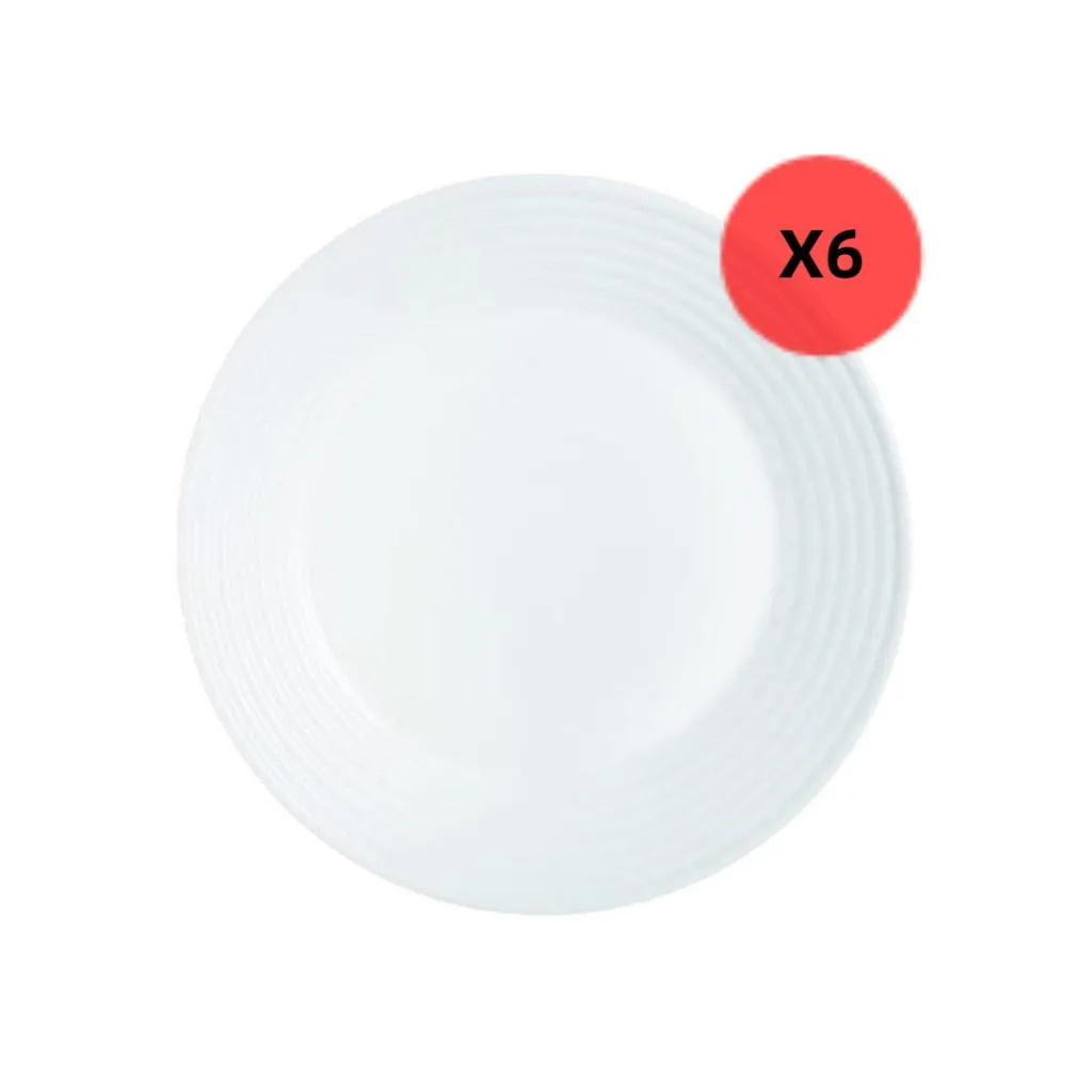 6 Platos Hondos 23cm Harena Luminarc Blanco