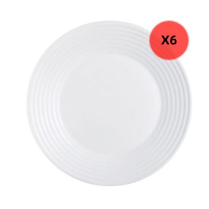 6 Platos Playos 27cm Harena Luminarc Blanco