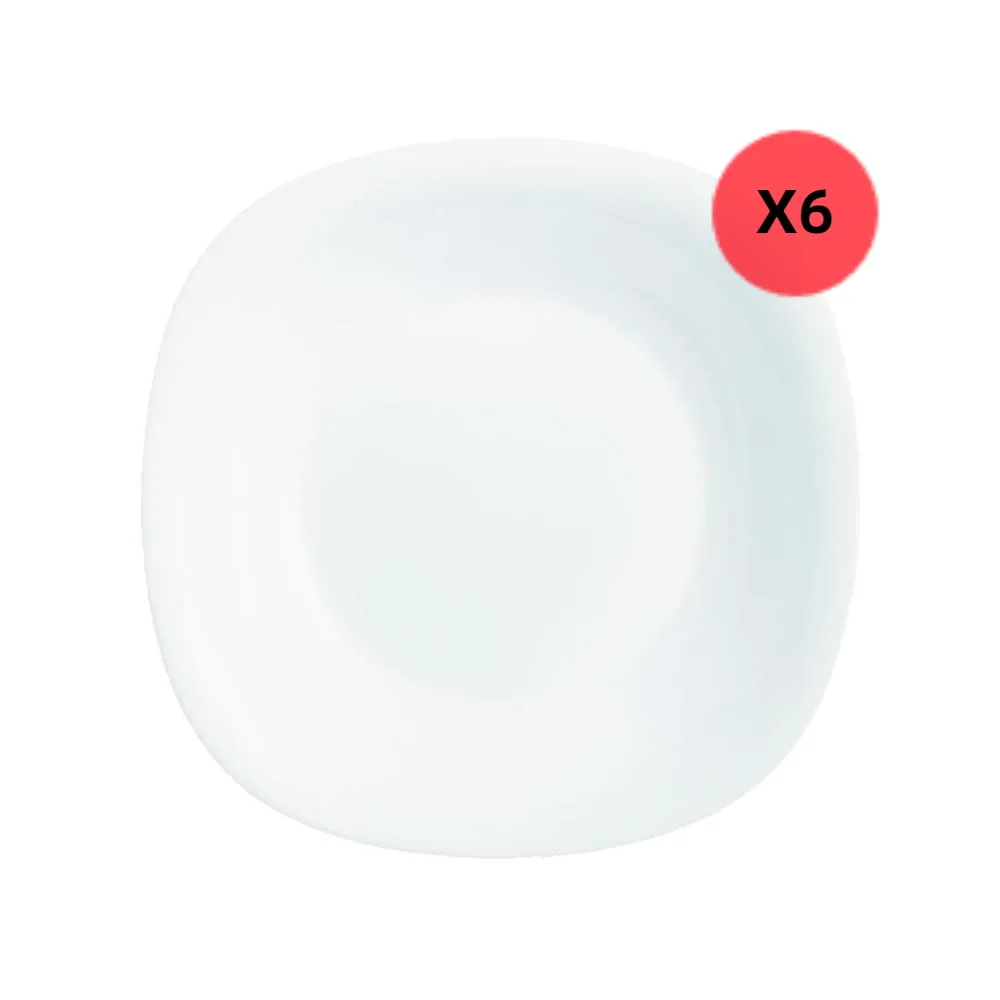 6 Platos Hondos Carine 21 cm Luminarc Blanco