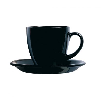 Taza Con Plato Carine Luminarc 220cc Suelta Negra