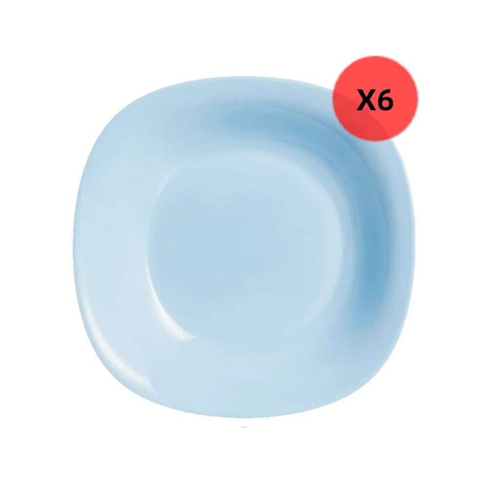 6 Platos Hondos Carine 21 cm Luminarc Light Blue – Celeste
