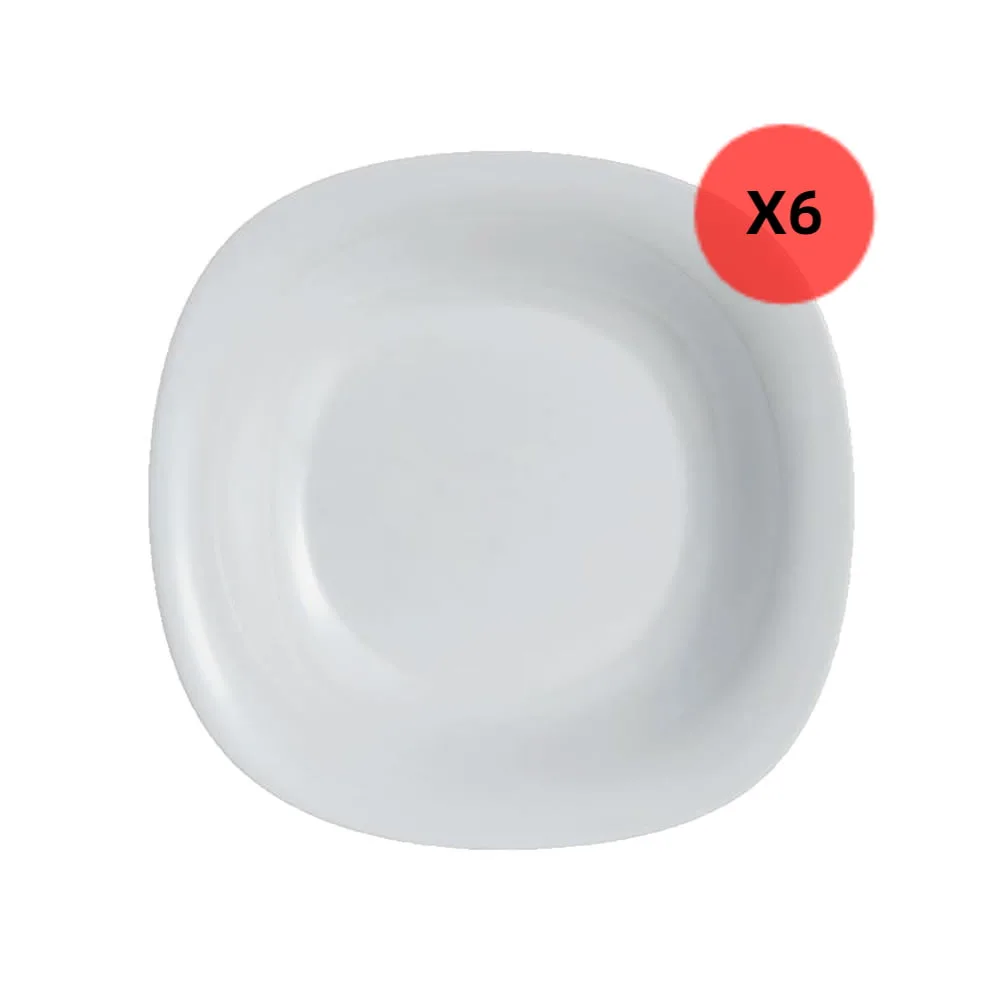 6 Platos Hondos Carine 21 Cm Luminarc Granit