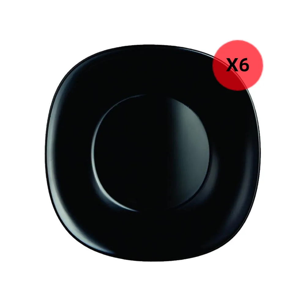 6 Platos Hondos Carine 21 cm Luminarc Negro