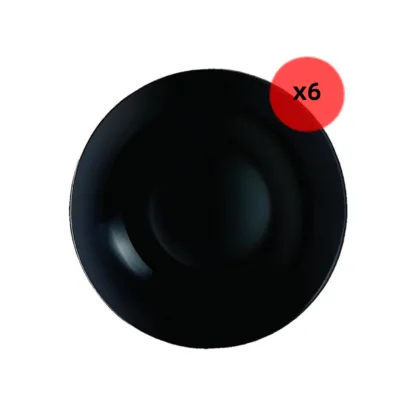 6 Platos Hondos Diwali 20 Cm Luminarc Negro