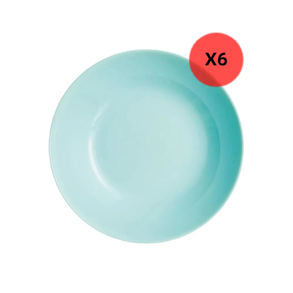 6 Platos Hondos Diwali 20 Cm Luminarc Turquoise