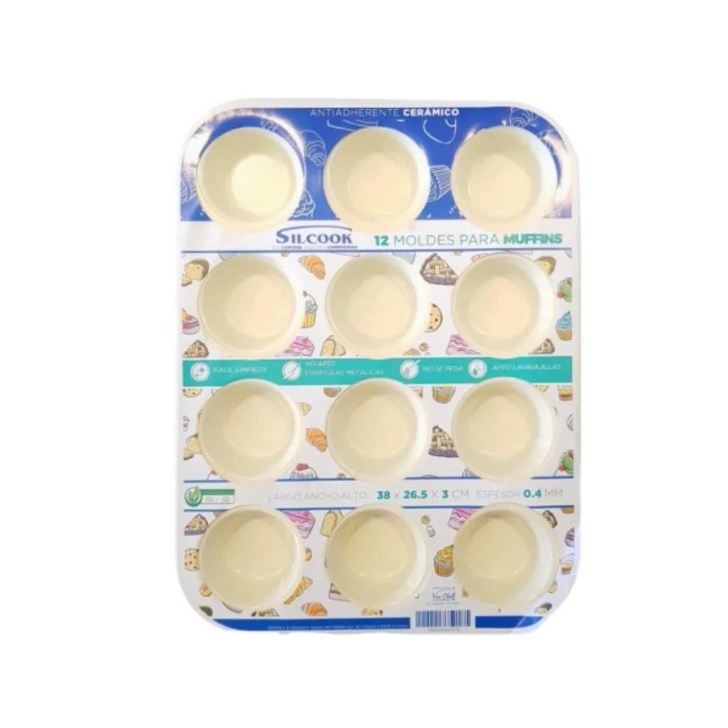 Molde Muffins Cupcakes X12 Antiadherente Silcook