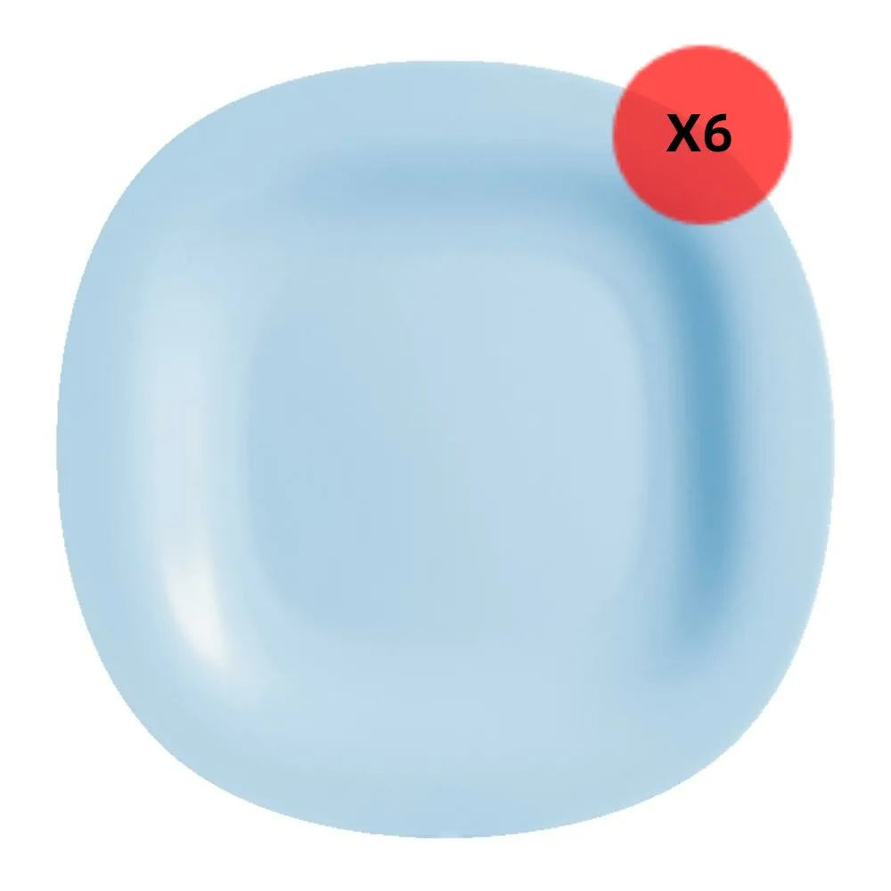 6 Platos Playos Carine 26,6 cm Luminarc Light Blue - Celeste