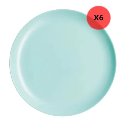 6 Platos Playos Diwali 25 Cm Luminarc Turquoise