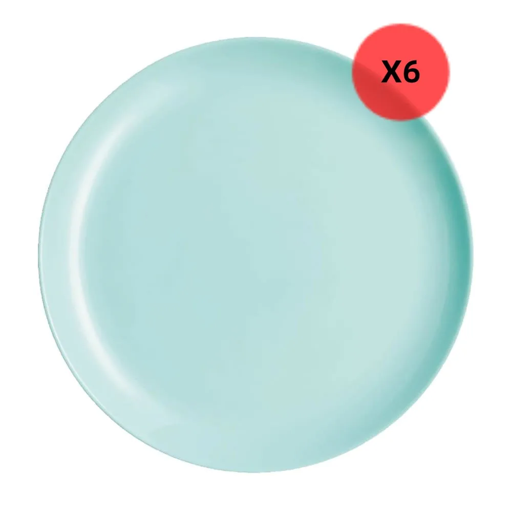 6 Platos Playos Diwali 25 Cm Luminarc Turquoise