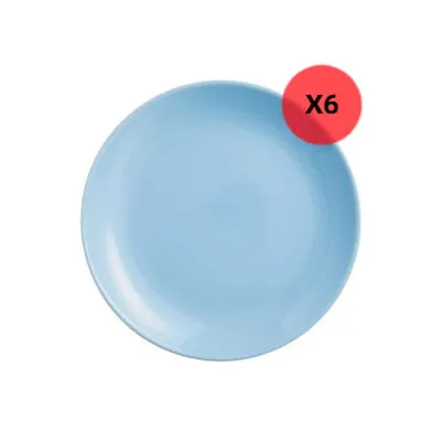 6 Platos Postre Diwali 19 Cm Luminarc Light Blue