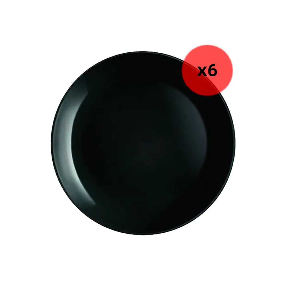 6 Platos Postre Diwali 19 Cm Luminarc  Negro