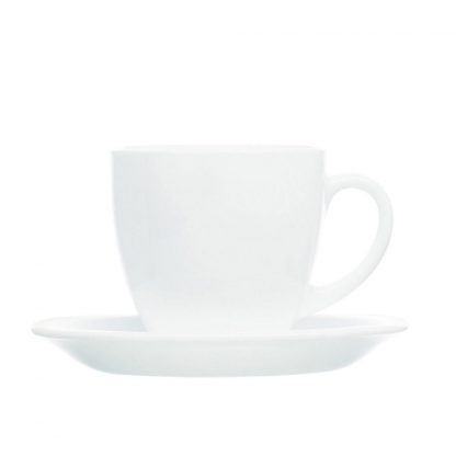 Taza Con Plato Carine Luminarc 220cc Blanca Suelta