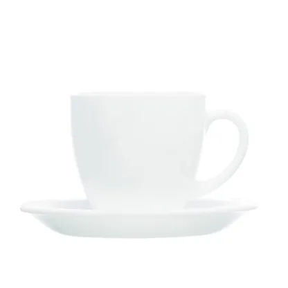 Taza Con Plato Carine Luminarc 220cc Blanca Suelta