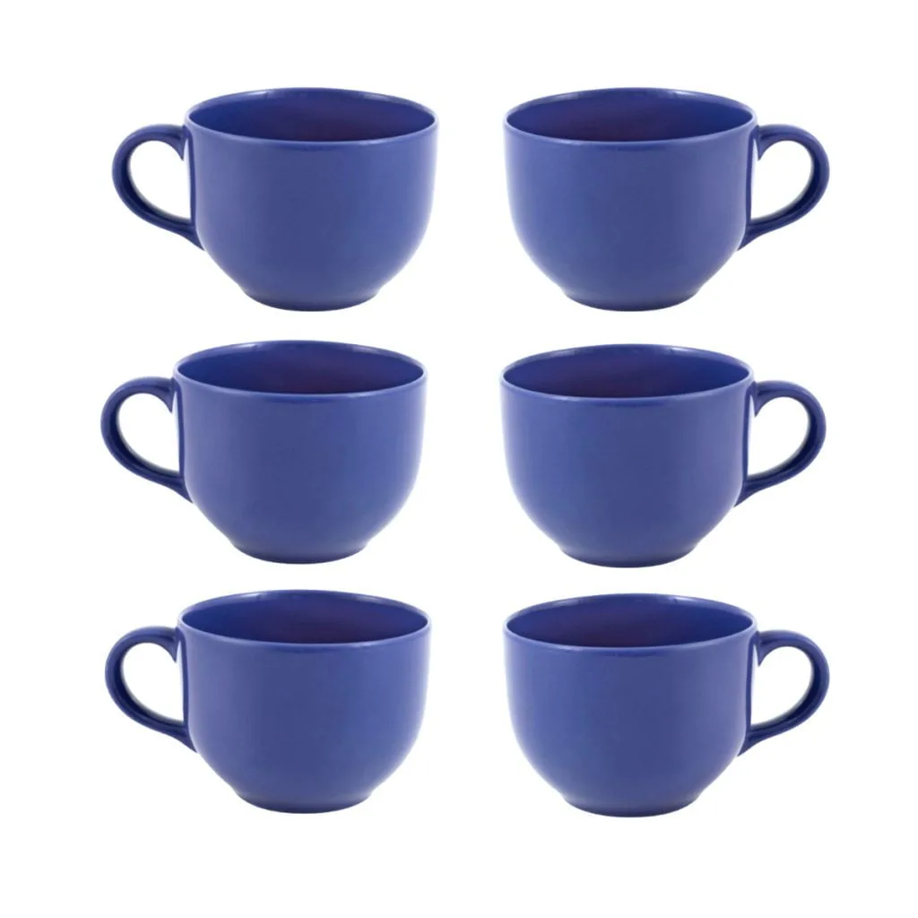 6 Tazónes de  Ceramica Oxford 740 cc - Azul