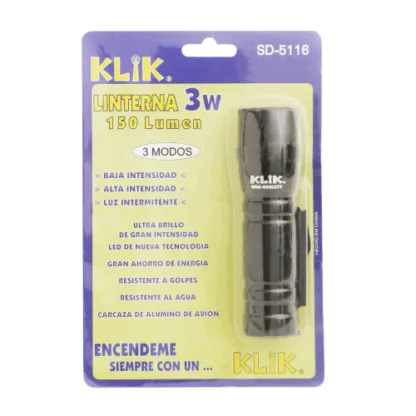 Linterna Klik 3 Watt Sd-5116 Aluminio 140 Lumens - Image 2