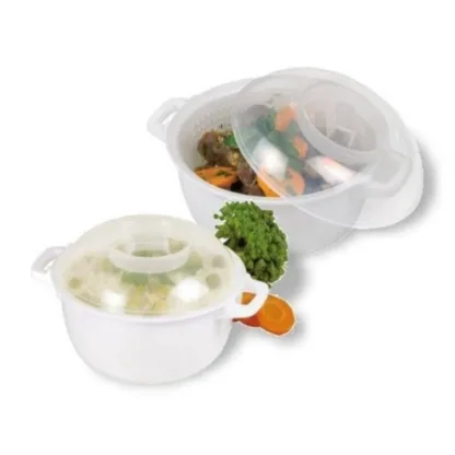 Cacerola Vaporiera Plasutil 2.6 Litros Microondas - Blanco - Image 2