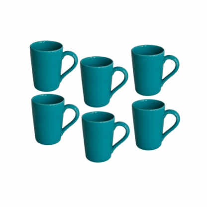 6 Jarros Mug Ceramica  Oxford Biona 230cc Verde Esmeralda